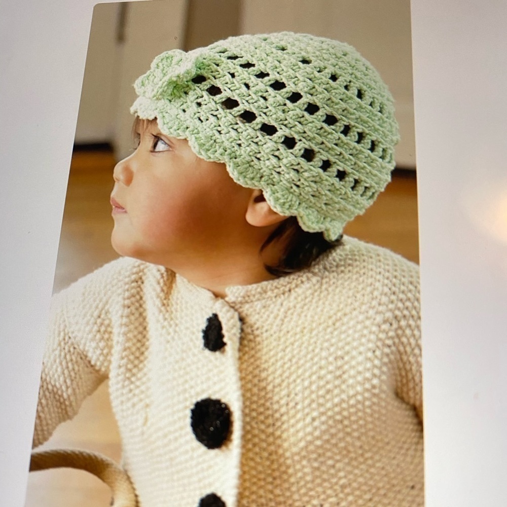 💗NWT Pink Hand Crocheted Open Work Baby Cap🐣